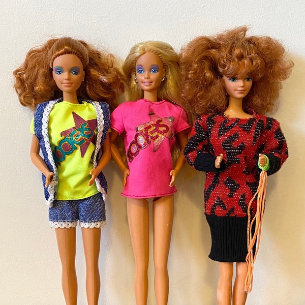 LOT OF 3 Vintage 1980s Mattel Barbie and the Rockers Dolls | Diva, Dancing Diva, Barbie