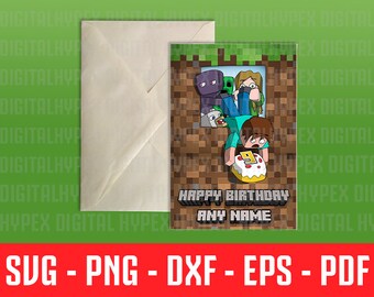 Carte Anniversaire Minecraft Carte Anniversaire Minecraft