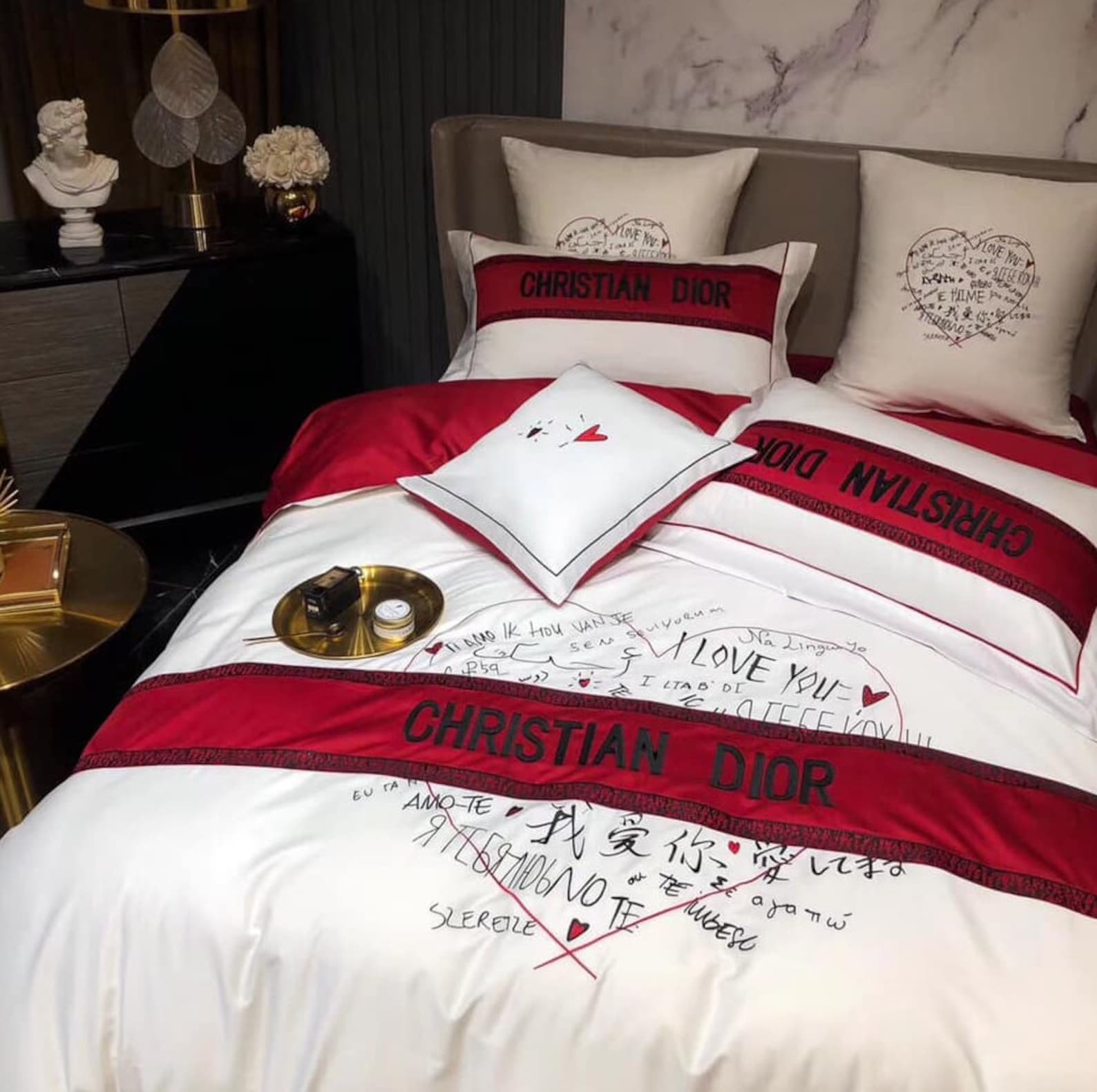 Fashion Bedding Set Luxury Brand Duvet Cover Linen bedding Etsy