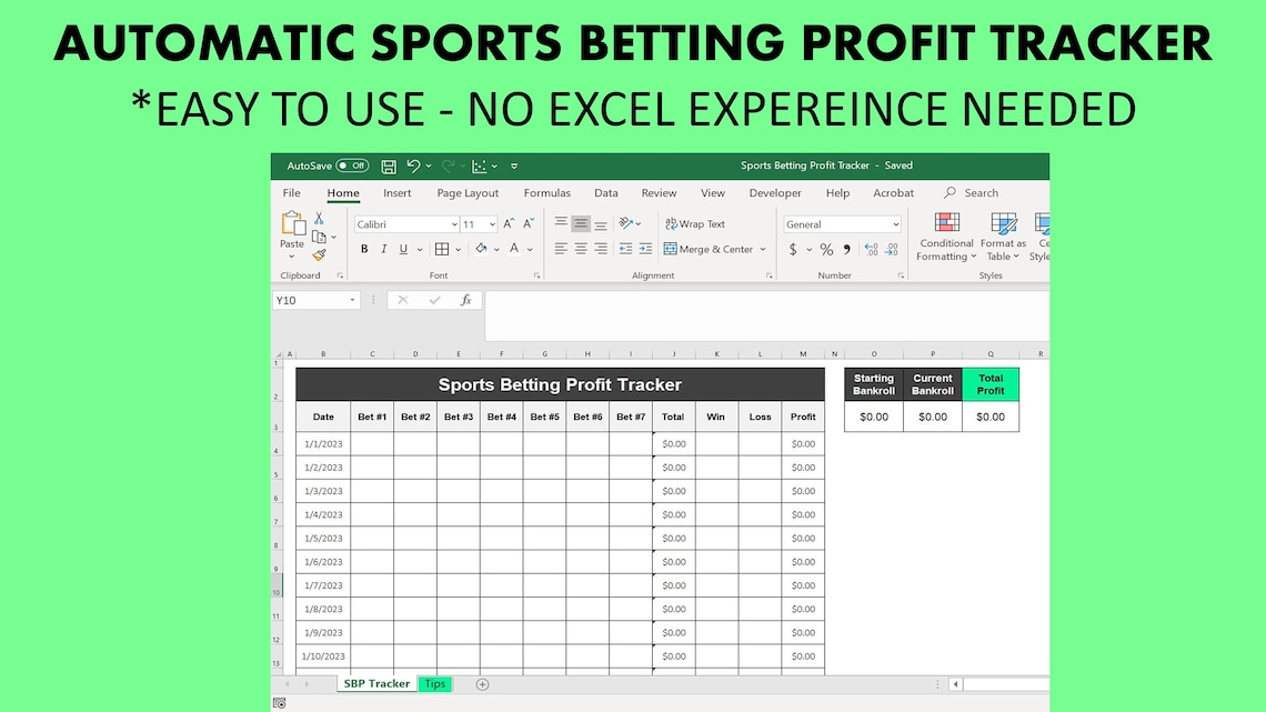 Sports Betting Tracker, Sports Betting Spreadsheet, Sports Bet Profit Tracker, Sports Betting