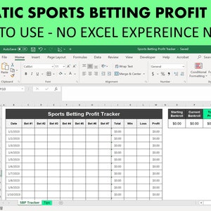Sports Betting Tracker, Sports Betting Spreadsheet, Sports Bet Profit Tracker, Sports Betting Excel, Track Sports Bets Excel, Betting Units