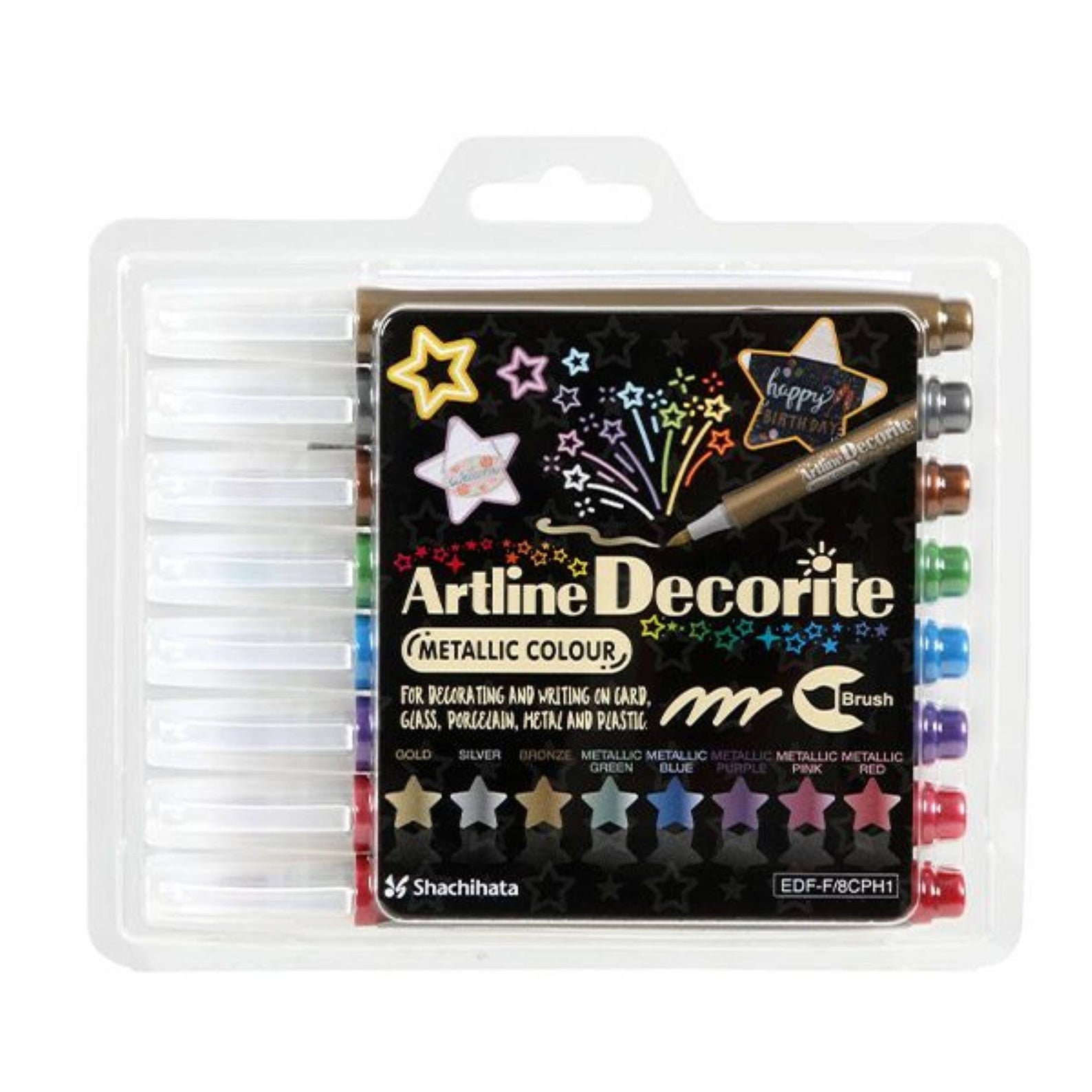 Artline Decorite Metallic Brush Pen Set of 8 Great Colours Etsy