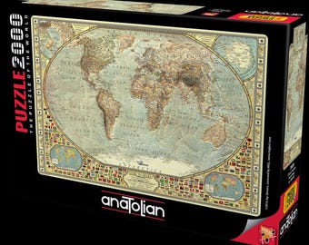 アナトリアパズル - 世界地図、2000ピースジグソーパズル、#3935