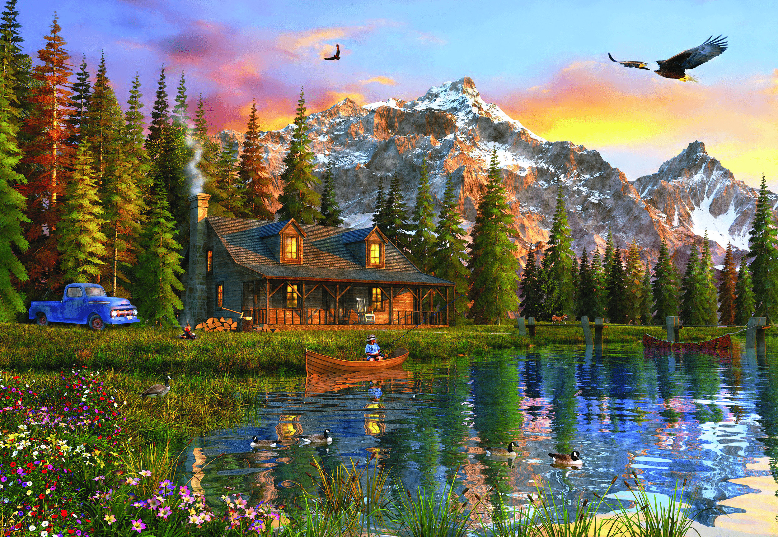 Anatolian Puzzle - Oldlook Cabin, 2000 Piece Jigsaw Puzzle, #3933