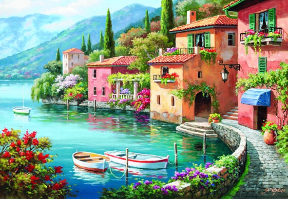 Anatolian Puzzle - Villa De Lago Jigsaw Puzzle #4524 (Finished Size 33.5" X 23.6")
