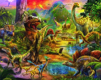 Anatolian Puzzle - Landscape Of Dinosaurs, 500 Piece Jigsaw Puzzle, #3603