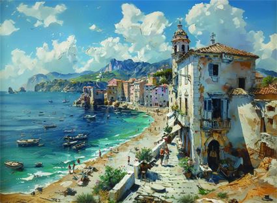 Anatolian Puzzle - the Village by the Sea, 1000 Piece Jigsaw Puzzle ...