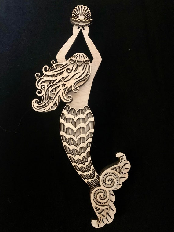 Wooden Mermaid Wall Art Etsy