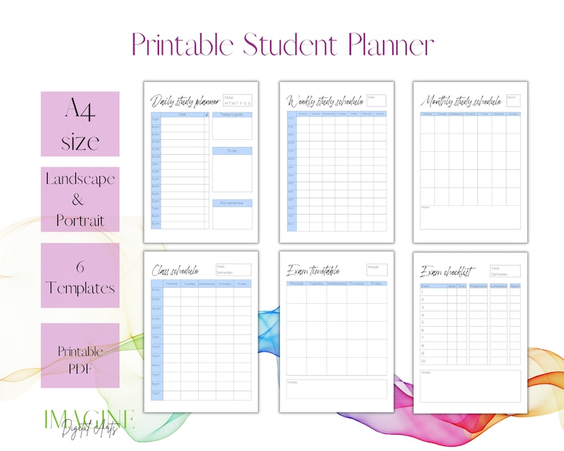 Printable Student Planner ADHD Planner Templates - Etsy