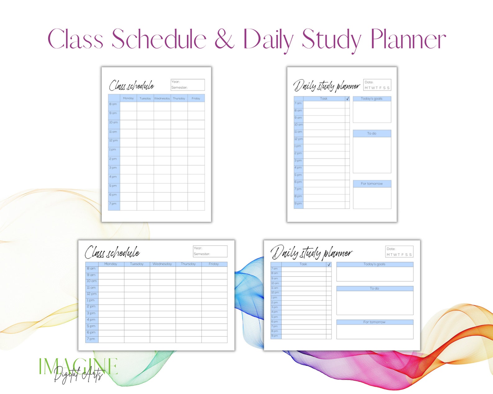 Printable Student Planner ADHD Planner Templates - Etsy