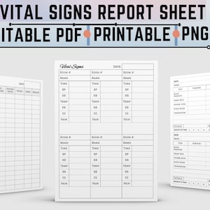 Vital Sign Sheet, Editable Vital Signs Report Sheet, Nursing Vital Signs Tracker, Caregiver Tracker, Vital Signs Daily Log Book