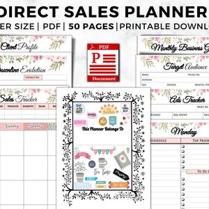 Direct Sales Planner Printable, MLM Planner, Power Hour Tracker, Network Marketing Planner, Direct Sales Business Marketing Bundle, PDF