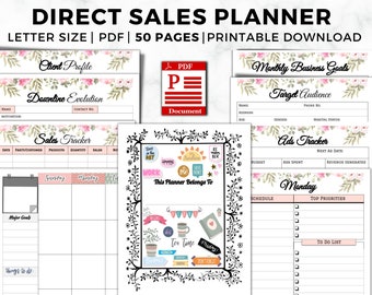 Direct Sales Planner Printable, MLM Business Marketing Bundle (PDF)