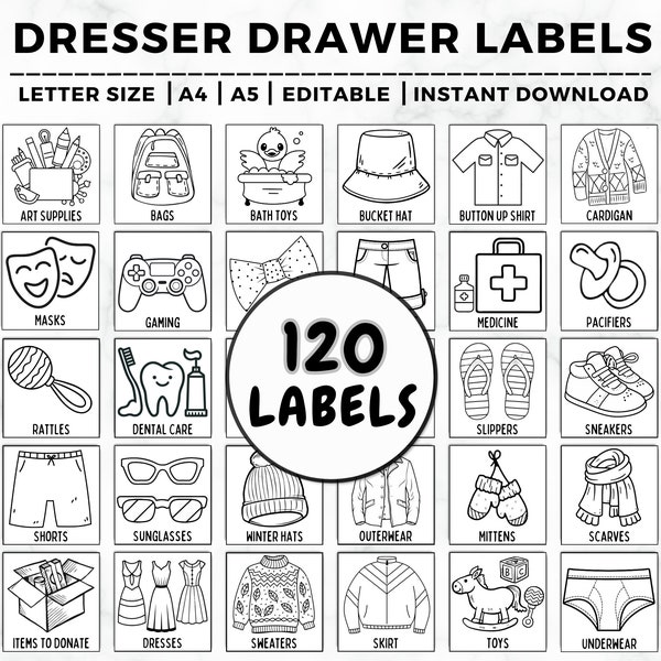 Dresser Labels - Etsy