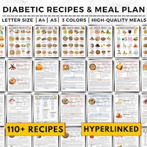 Diabetes Meal Plan Bundle, Diabetic Recipes, Diabetes Cookbook Low Sugar, Diabetic Meal Planner, Diabetic Food Chart, Diabetes Grocery List