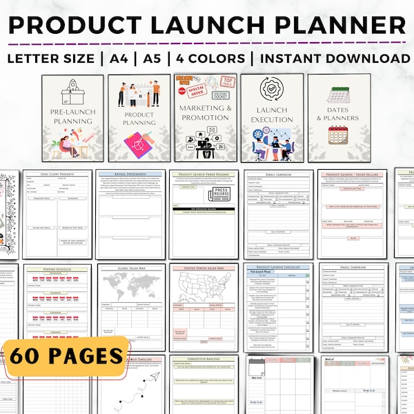 Produkteinführungsplaner, Produktmarketing, Kursmarketingplan, Kursstartplaner, Werbung, Startzeitleiste, Produkteinführungsstragie