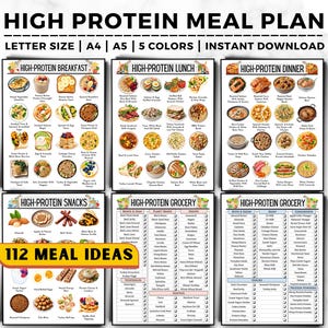 High Protein Meal Plan, High Protein Food List, Low Carb Keto Food List for Muscle Building & Weight Loss, High Protein Grocery List