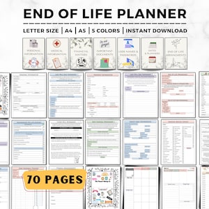 End of Life Planner, Last Wishes Planner, Estate Planning, Will, Final Preparations, What If Binder, Emergency Planner, End Of Life Planning