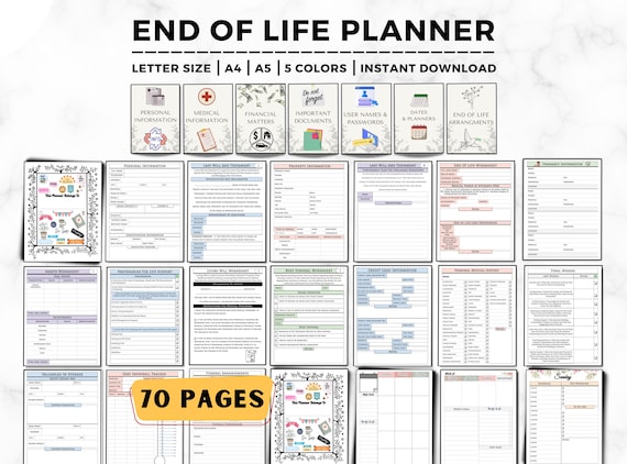 End of Life Planner, Last Wishes Planner, Estate Planning, Will, Final Preparations, What If Binder, Emergency Planner, End Of Life Planning