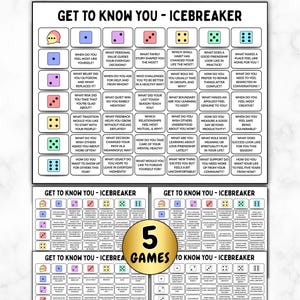 5 Ice Breaker Dice Games, Dicebreaker Game, Icebreaker Activity Question, Team Building, Table Talk Dice, Roll & Tell Game, Get to Know You