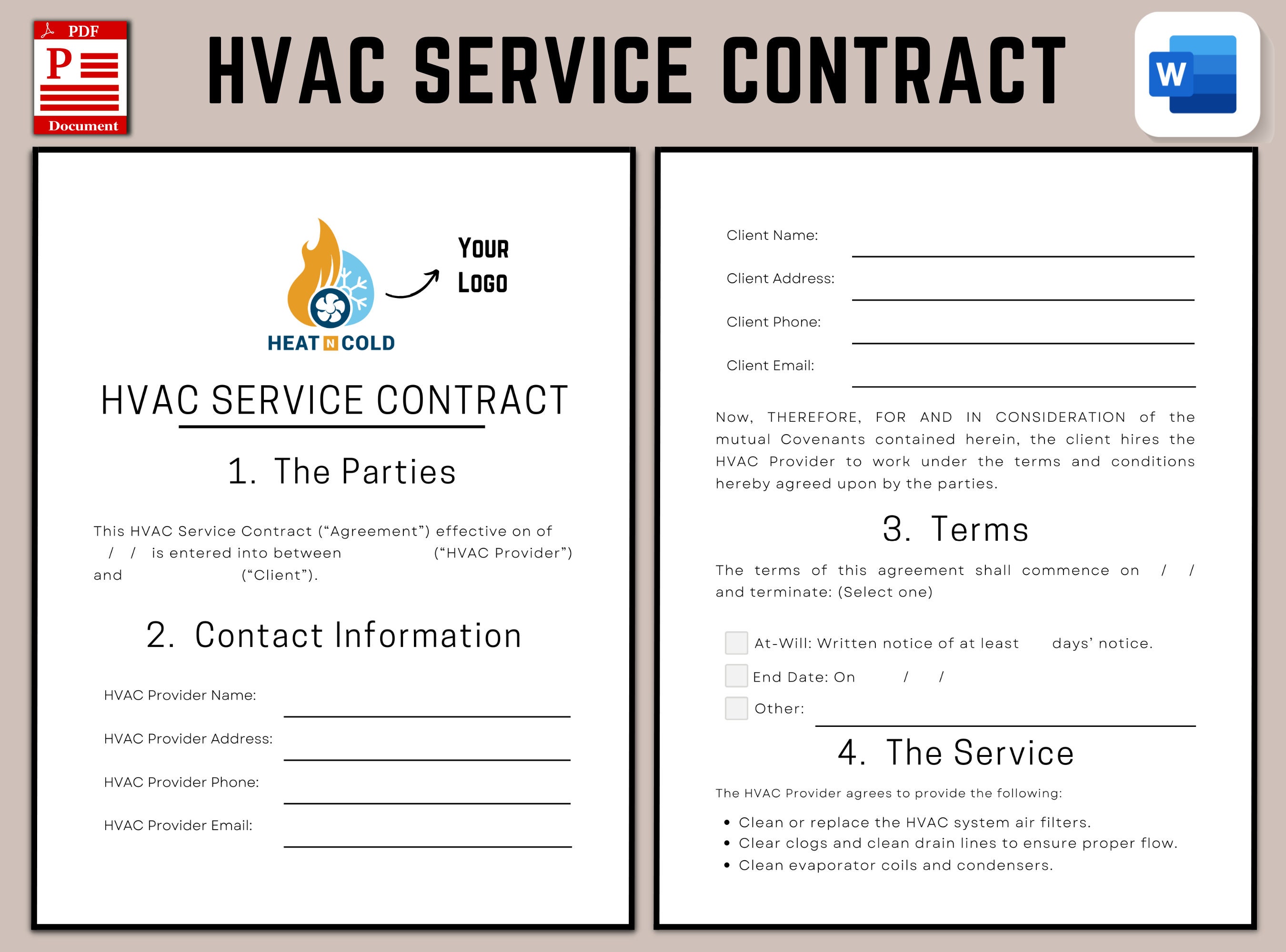 HVAC Service Contract Template HVAC Service Contract Etsy HVAC Service Contract Template HVAC Service Contract Etsy