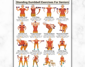 Standing Dumbbell Exercises For Seniors, Full Body Dumbbell Home Strength Training Workout, Elderly Low Impact At Home Fitness Routine Guide
