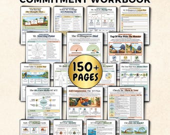 Acceptance And Commitment Therapy Workbook Bundle, ACT Therapy Form Counseling Resource, SEL GAD Worksheets, Mental Health Counselor Tools