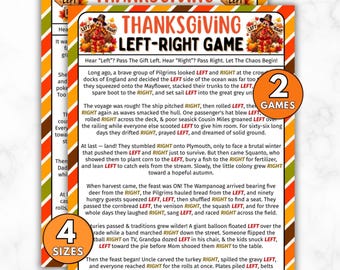 Thanksgiving Left Right Game, Thanksgiving Party Activity Pass The Prize Games, Friendsgiving Pass The Present, Family Gift Exchange Story