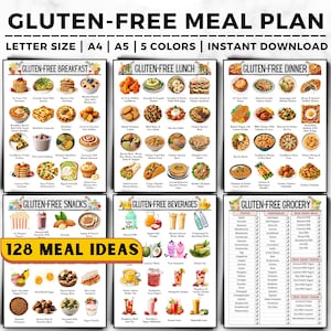 Gluten Free Meal Plan, Gluten Intolerant, Gluten And Dairy Free, Gluten Free Grocery List, Meal Planner, Gluten-Free Food, Diet Plan