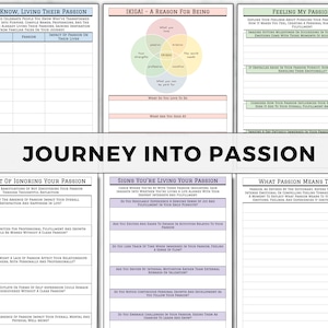 Find Your Passion Planner, Life Purpose Workbook, How To Find Your Passion and Purpose, Life Coaching, Self-Care Worksheet, Passion Journal image 6