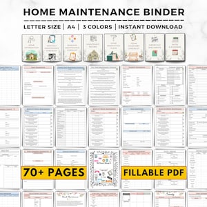 Home Maintenance Planner, Home Improvement Planner, Fillable Home Maintenance Binder, Home Maintenance Checklist, Renovation & Maintenance