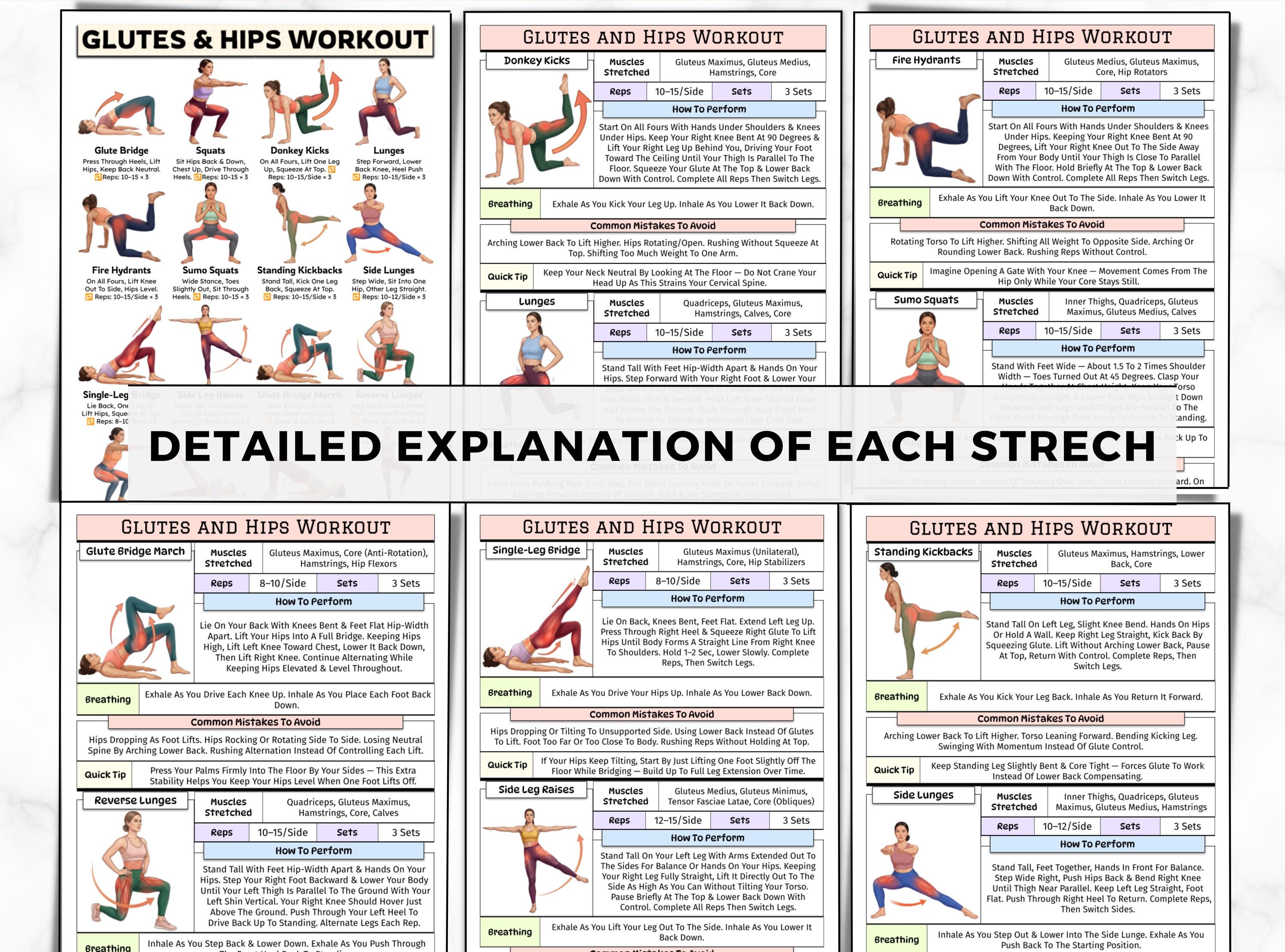 Hips and Glutes Exercise, Lower Body Workout, Booty & Legs Training ...
