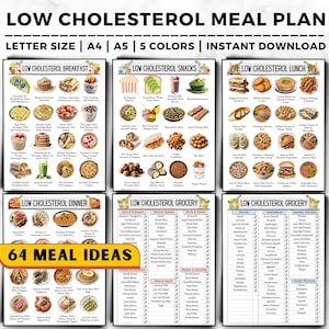 Cholesterol Lowering Food List, Low Cholesterol Meal Plan, Low Cholesterol Grocery List, Cholesterol Meal Planner, Low Cholesterol Diet Plan