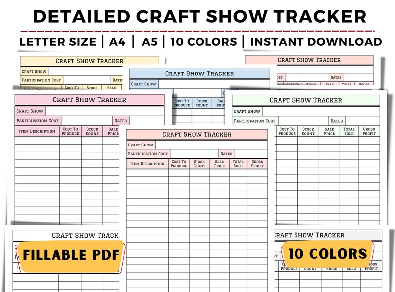 Craft Show Tracker Printable Craft Fair Planner Craft Show - Etsy