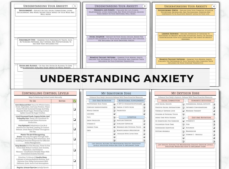 Anxiety Journal, Therapy Journal, Anxiety Worksheets, Mental Health Journal, Therapy Worksheets, Depression, DBT, CBT, Anxiety Tracker bild 3