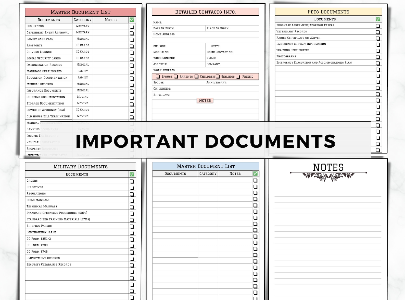 PCS Binder Printable PCS Checklist Military Move Planner - Etsy