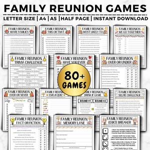 Family Reunion Games Bundle, 80 Family Reunion Activities, Family Reunion Icebreakers, Trivia Games, Family Reunion Ideas, Family Party Game