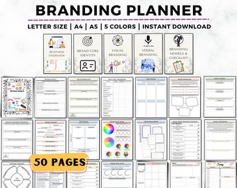 Branding Planner, Branding Strategy Workbook, Brand Expert, Online Business Planner, Marketing Planner, Business Brand Planner, Branding Kit