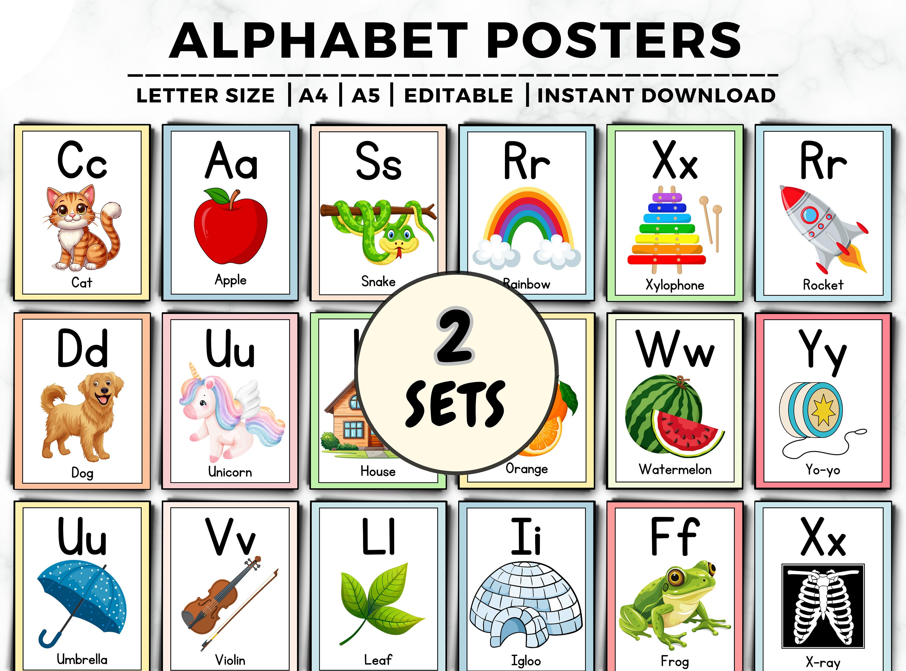 Alphabet Posters Classroom, ABC Poster Pack, Class Posters