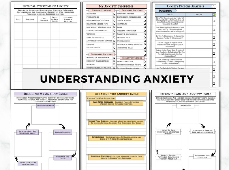 Anxiety Journal, Therapy Journal, Anxiety Worksheets, Mental Health Journal, Therapy Worksheets, Depression, DBT, CBT, Anxiety Tracker bild 4