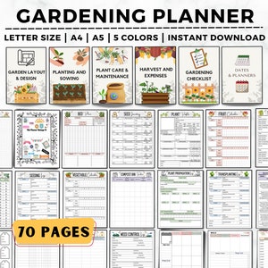 Gardening Planner, Gardening Journal, Checklist, Gardening Organizer, Plant Care Planner, Plants Records, Gardening Binder, Garden Planner