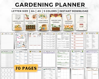 Gardening Planner, Gardening Journal, Checklist, Gardening Organizer, Plant Care Planner, Plants Records, Gardening Binder, Garden Planner