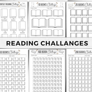 Reading Journal Printable, Book Reading Planner, Reading Challenge, Book Review Log Book, Monthly Reading Journal, Reading Tracker Printable image 6