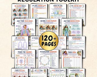 Nervous System Regulation Workbook, Polyvagal Theory, Somatic Exercises Vagus Nerve Reset Grounding Anxiety Relief Trauma Therapy Worksheets