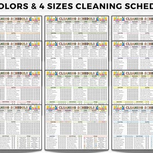Pu&ograve; includere: Un set di 12 programmi di pulizia stampabili colorati in 4 diverse dimensioni. Ogni programma include un elenco di attivit&agrave; di pulizia da completare quotidianamente, settimanalmente, mensilmente e trimestralmente. I programmi sono progettati per aiutarti a rimanere organizzato e al passo con le tue pulizie.