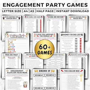 Engagement Party Games, Engagement Party Game Bundle, Couples Party Games, Proposal Party, Fiance Games, Engaged, Printable Engagement Games