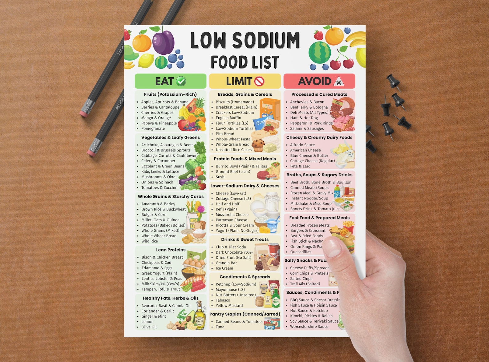 Low Sodium Food List, Low Salt Meal Plan for High Blood Pressure ...