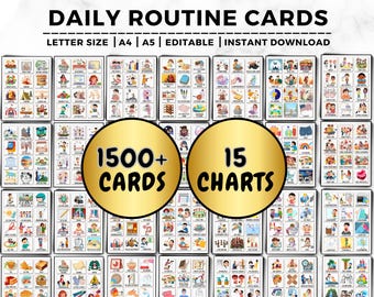Daily Routine Cards, Visual Schedule, Routine Chart For Kids, Morning, Evening, Toddlers, Preschool, Chore Chart, Daily Rhythm, Editable