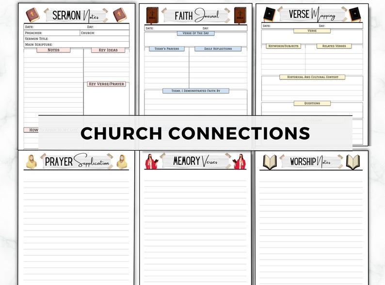 Prayer Journal, Bible Study, Gratitude, Sermon Notes (Digital Download) image 7