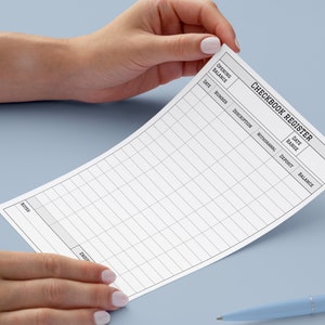 Checkbook Register Printable. Editable Bank Transaction Tracker Sheet Checking Account Tracker Transaction Register Template. Check Register